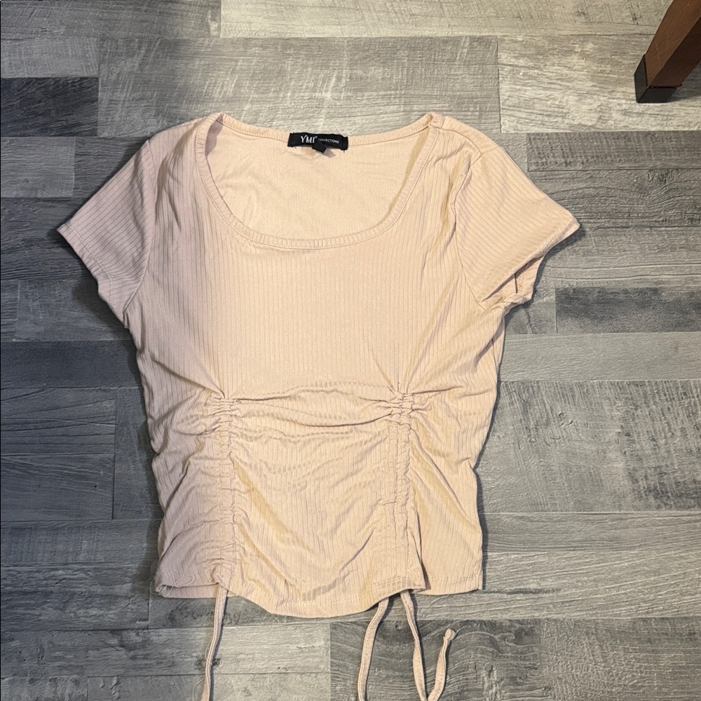 YMI Light Pink Ruched Top